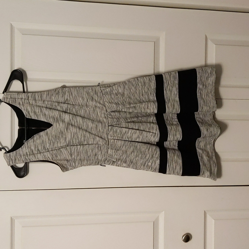 Gray dress with black stripes size 5